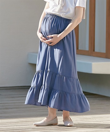 Rosemadame 産後も使える  ティアードスカート（マタニティ/授乳服）授乳楽々 妊婦服 産前・産後対応_subthumb_1