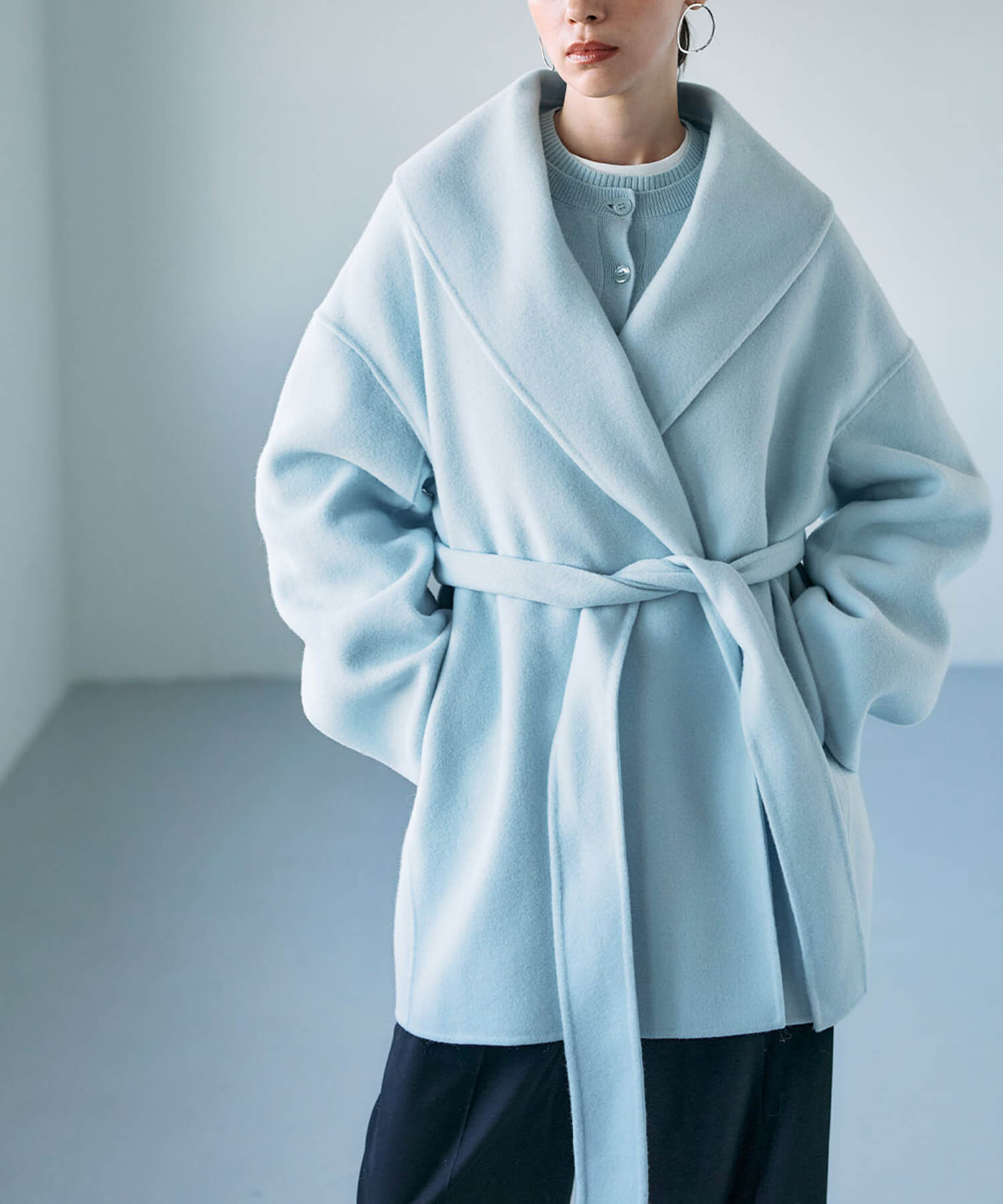 ウールメルトンミドルリバーコート