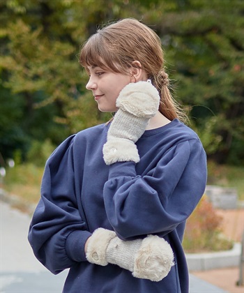 【HATMIKKE】ファーコンビグローブ(キナリ-FA)