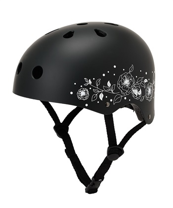 【MEET】ハードシェル フラワーシルエット SG規格 自転車ヘルメット(ブラック-ＦＡ)