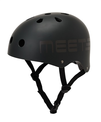 【MEET】ハードシェル MEETロゴ SG規格 自転車ヘルメット(ブラック-56~59cm)