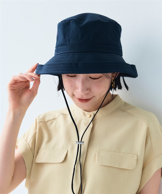 CROSS FUNCTION 《UPF50+》エブ楽 綿麻エッジアップクロッシェハット