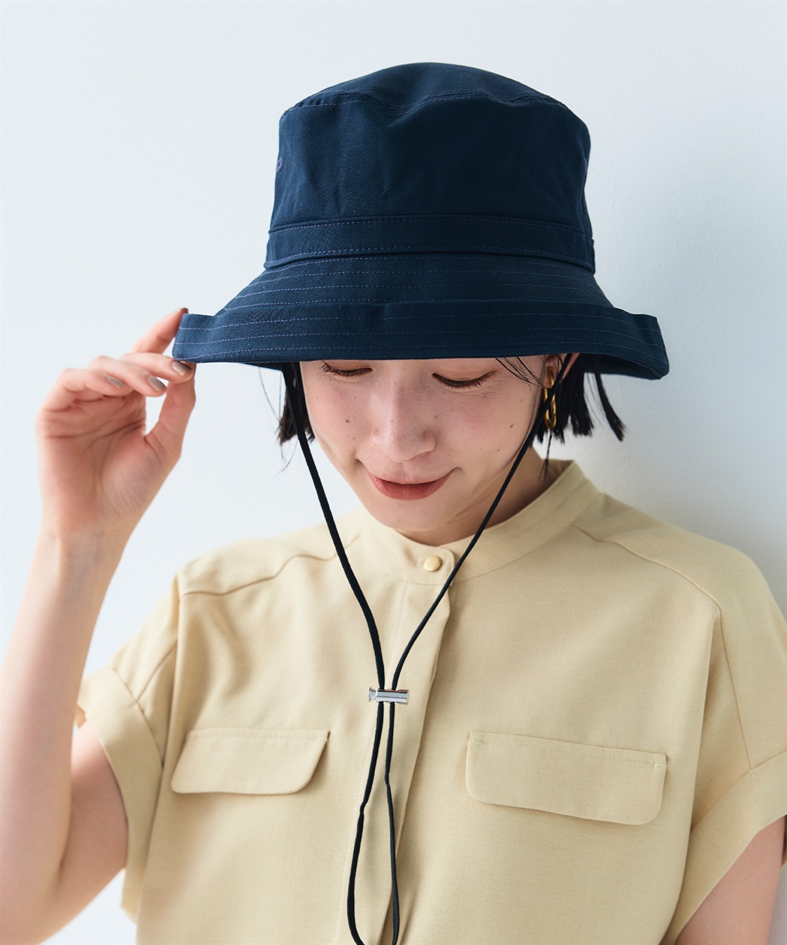 CROSS FUNCTION 《UPF50+》エブ楽 綿麻エッジアップクロッシェハット_main