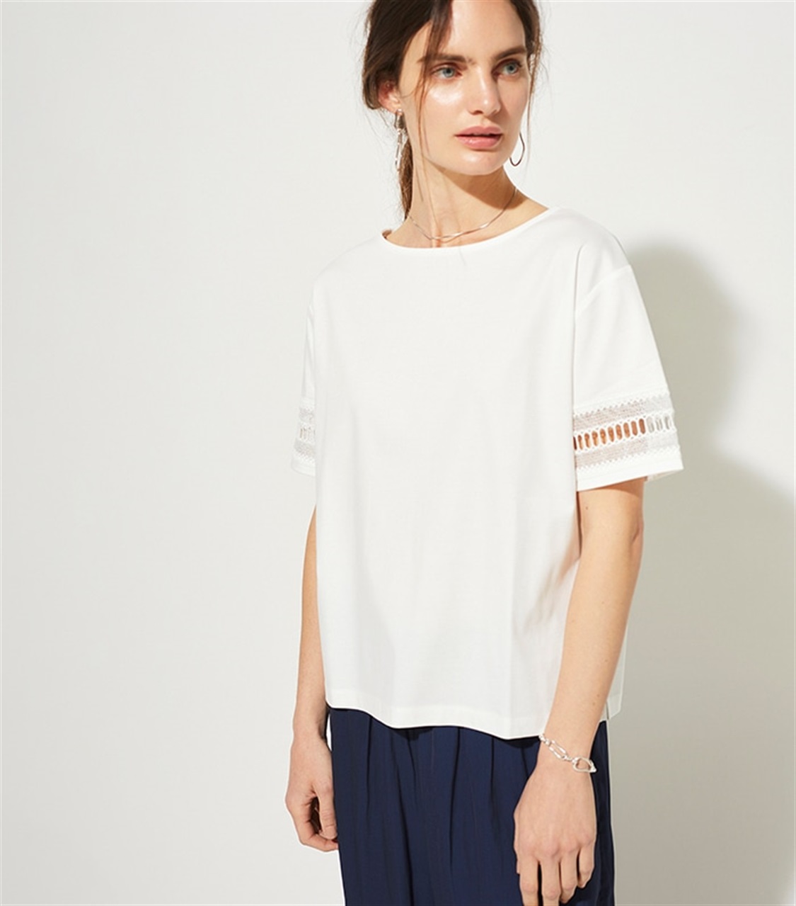 LE SOUK HOLIDAY 袖レースプルオーバーTシャツ_variation_2