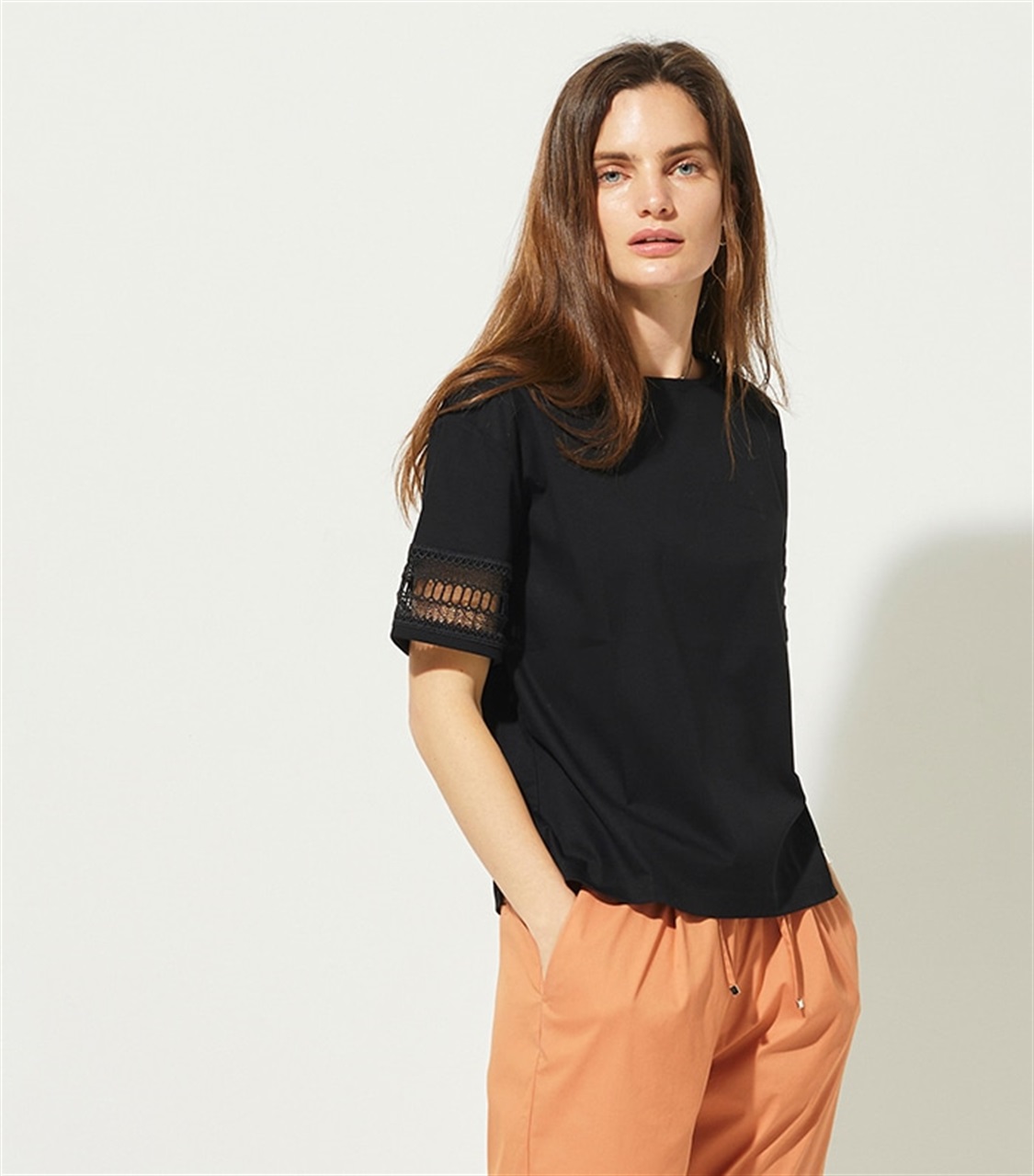 LE SOUK HOLIDAY 袖レースプルオーバーTシャツ_variation_1