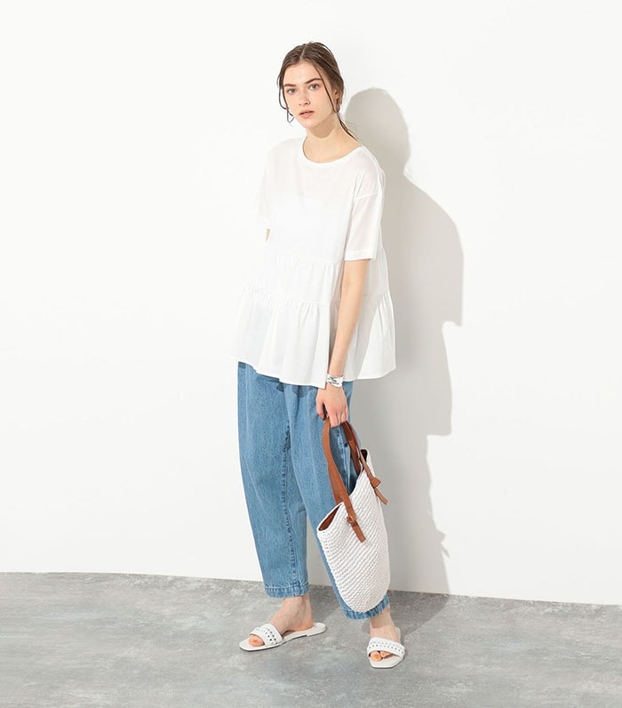 LE SOUK HOLIDAY ボートネックティアード半袖プルオーバー_variation_1