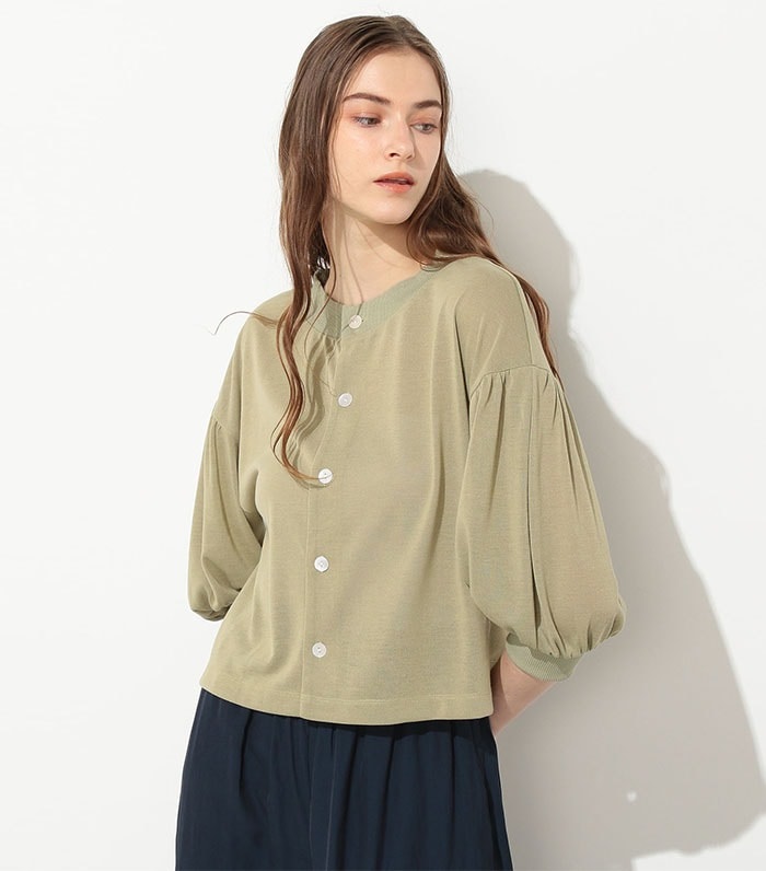 LE SOUK HOLIDAY 2WAYパフスリーブショート丈カーディガン_variation_1