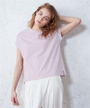 LE SOUK HOLIDAY モックネックボーダーTシャツ_variationthumb_2