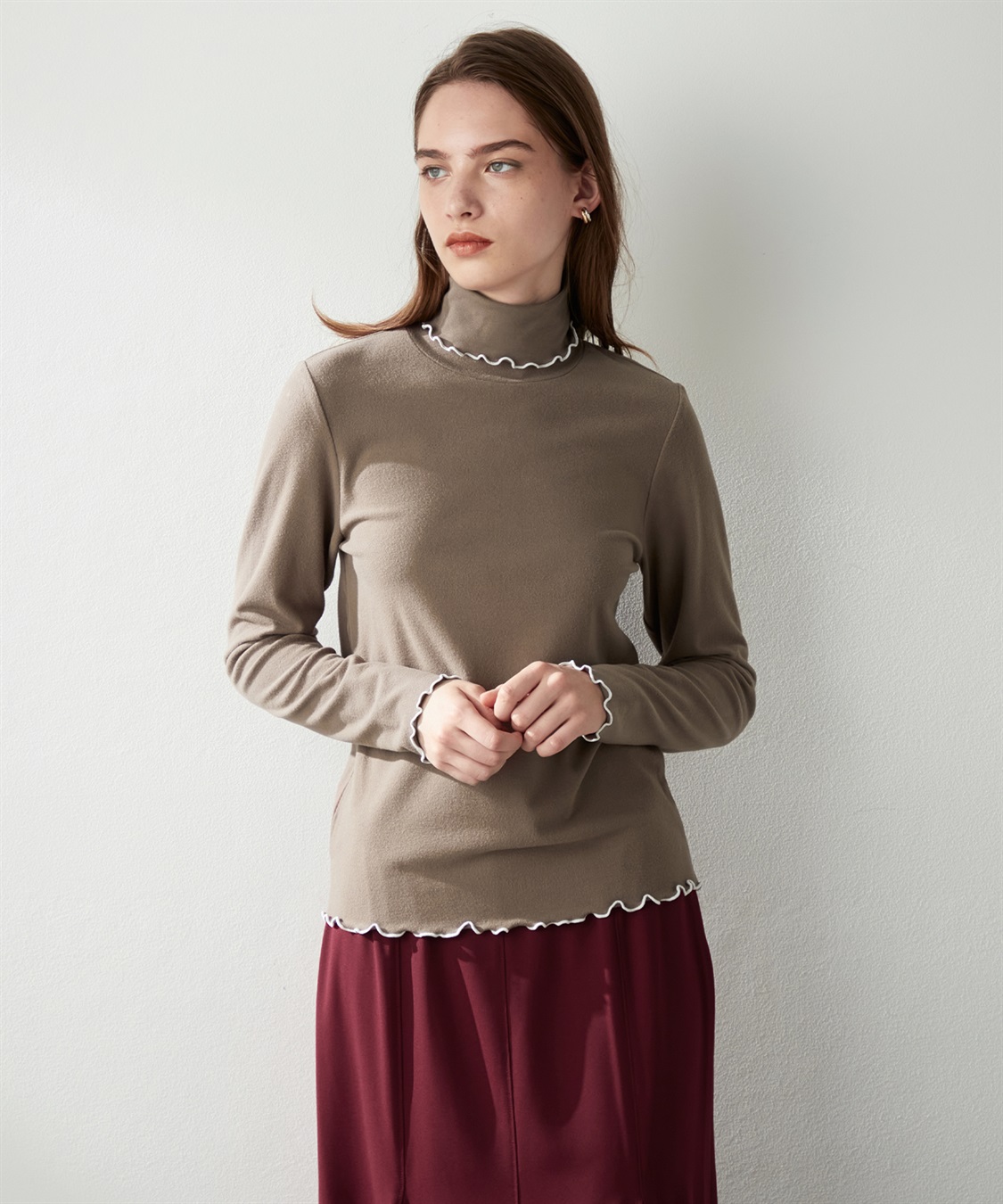 LE SOUK HOLIDAY バイカラーメロウハイネックプルオーバー_variation_4