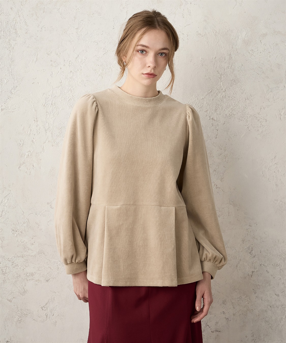 ベロアペプラムプルオーバー LE SOUK HOLIDAY｜クロスプラス公式通販サイト