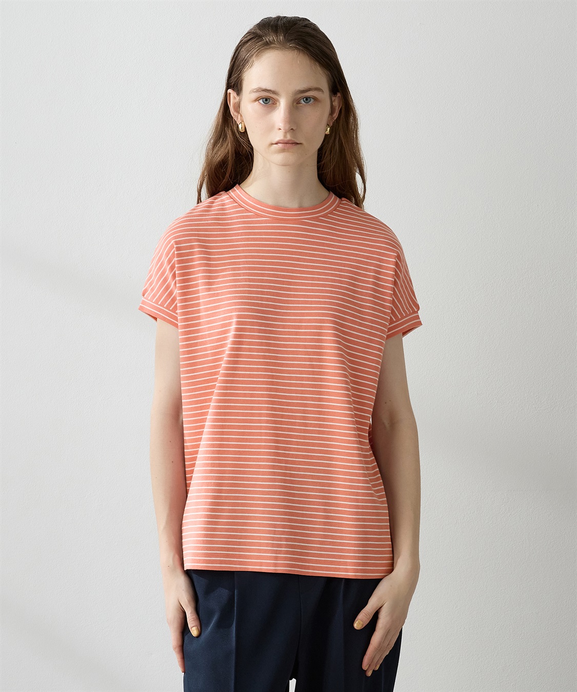 LE SOUK HOLIDAY モックネックボーダーTシャツ_variation_2