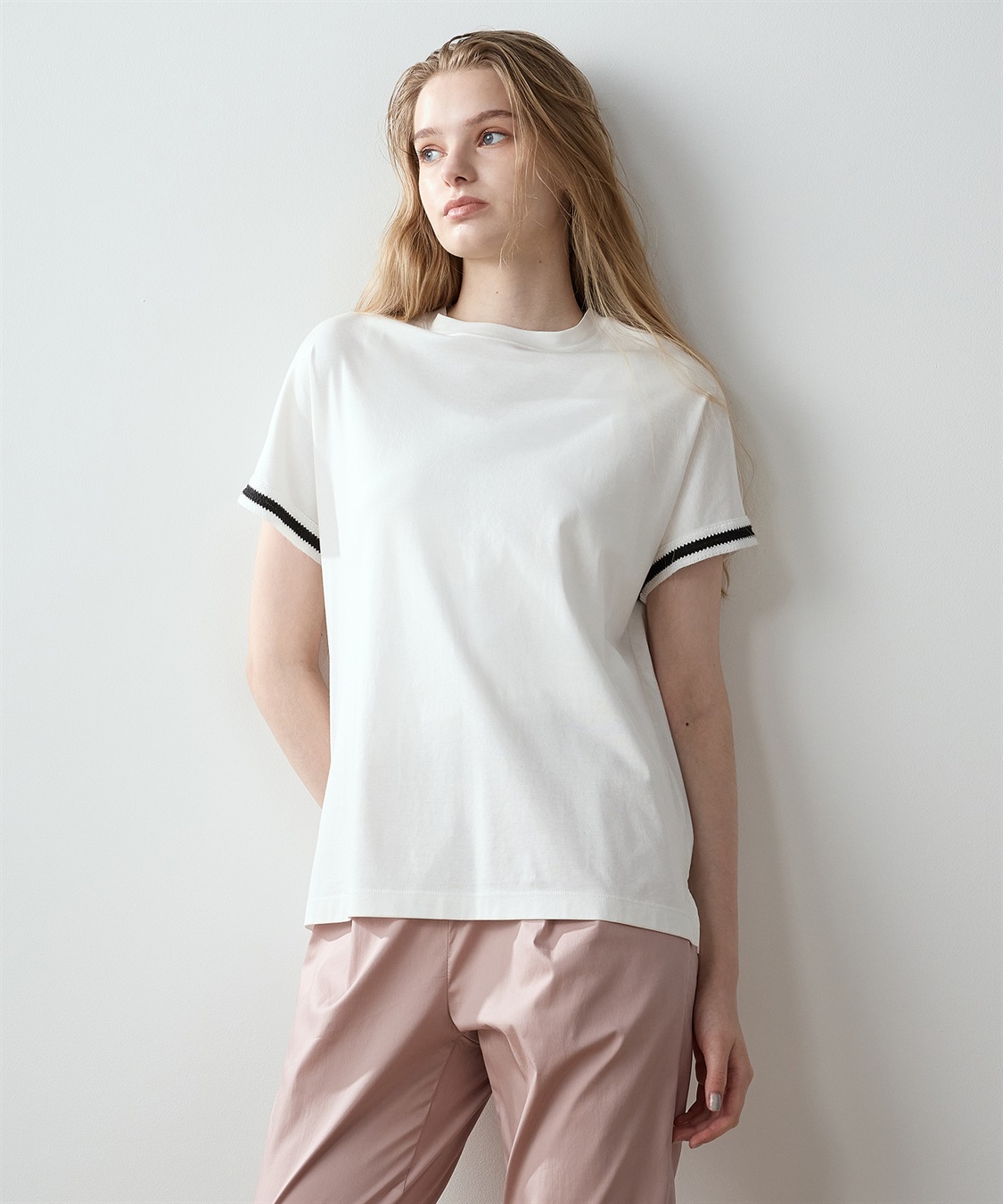 LE SOUK HOLIDAY 【接触冷感】袖テープモックネックTシャツ_variation_5