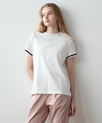 LE SOUK HOLIDAY 【接触冷感】袖テープモックネックTシャツ_variationthumb_5