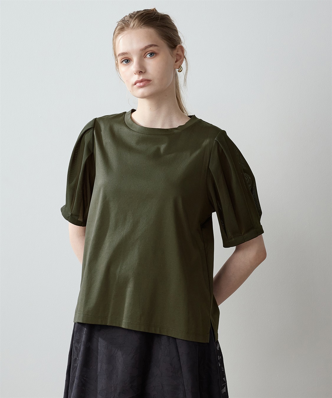 LE SOUK HOLIDAY 【接触冷感】チュールスリーブタックプルオーバー_main