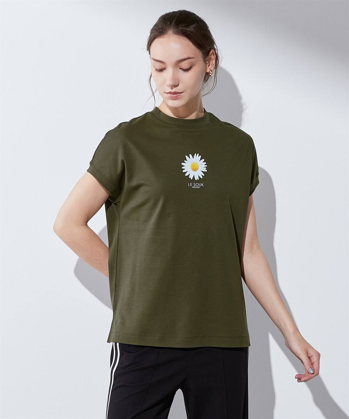 ひまわり sukalaリボンフラワープリント ブラトップ☆Tシャツ ひまわり sukalaリボンフラワープリント ブラトップ☆Tシャツ ひまわり