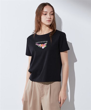 LE SOUK HOLIDAY 【接触冷感・汗じみ防止】ブーケプリントTシャツ_variationthumb_1
