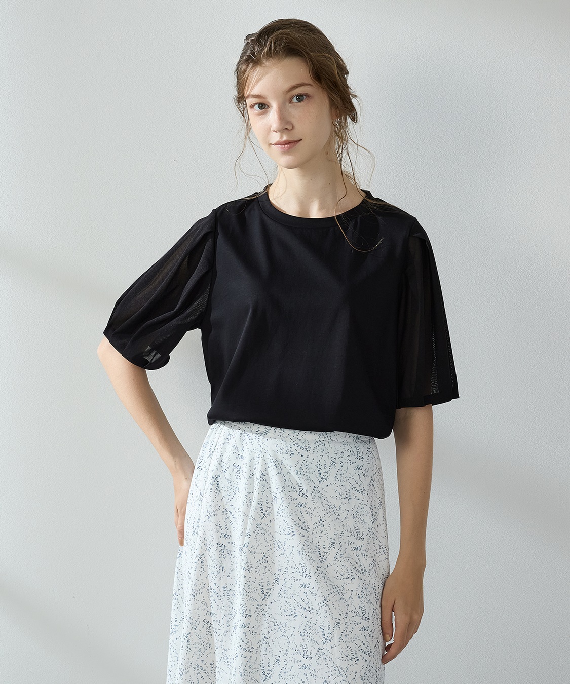LE SOUK HOLIDAY 【接触冷感】チュールスリーブプルオーバー_variation_1