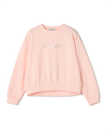 箔ロゴプリント プルオーバー(ピンク-Ｍ)