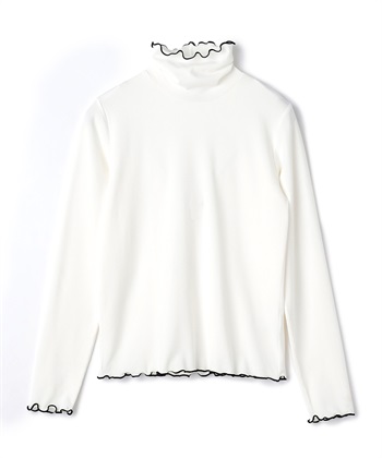 メロータートルネック リブプルオーバー(オフホワイト-M)