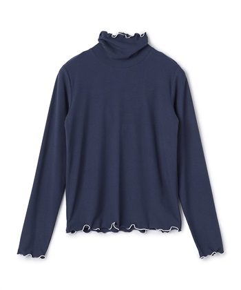 メロータートルネック リブプルオーバー(ネイビー-M)