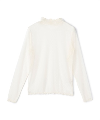 チュールハイネックプルオーバー(オフホワイト-M)