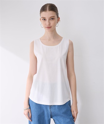 クルーネックタンクトップ(オフホワイト-M)