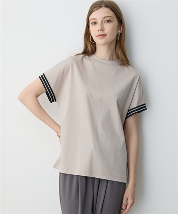 LE SOUK HOLIDAY ラインモックネックTシャツ【接触冷感】_variationthumb_3