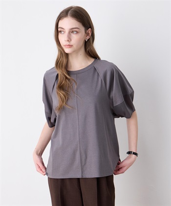 【接触冷感】ランタンスリーブプルオーバー(チャコール-Ｍ)