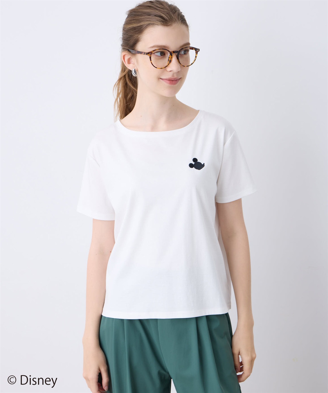 LE SOUK HOLIDAY Mickey Mouse／刺しゅうTシャツ_variation_1