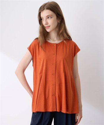 ENFOLD◆半袖ブラウス/38/ポリエステル/オレンジ/3009S230-1710 SAILOR-COLOR BLOUSE｜ENFOLD（エンフォルド）正規取り扱い通販