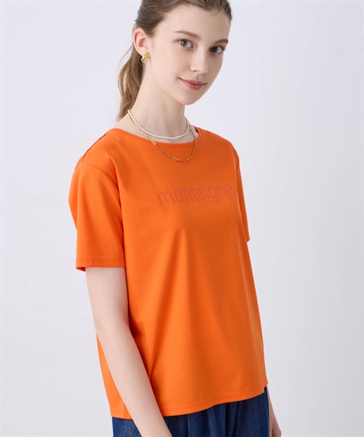 No.179　正絹　夏　透綾織　爽やかなオレンジ 接触冷感】スムースロゴTシャツ LE SOUK HOLIDAY｜クロスプラス公式