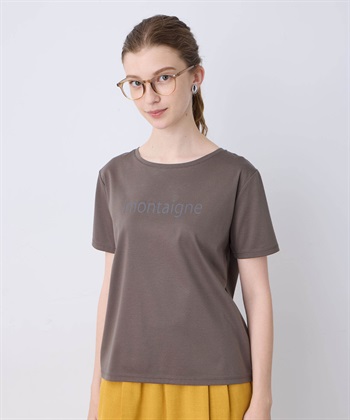 【接触冷感】スムースロゴTシャツ(チャコールグレー-M)