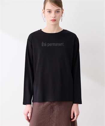 ロゴプリントロンT(ブラック-M)