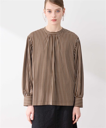 ボリュームスリーブプルオーバー(ブラウン-M)