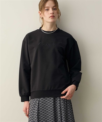 刺しゅうスウェット(ブラック-M)