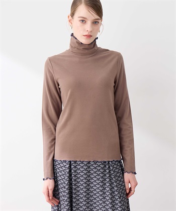 メローハイネックプルオーバー（差し色）(モカ-M)