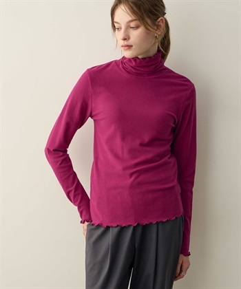 メローハイネックプルオーバー（差し色）(パープル-M)
