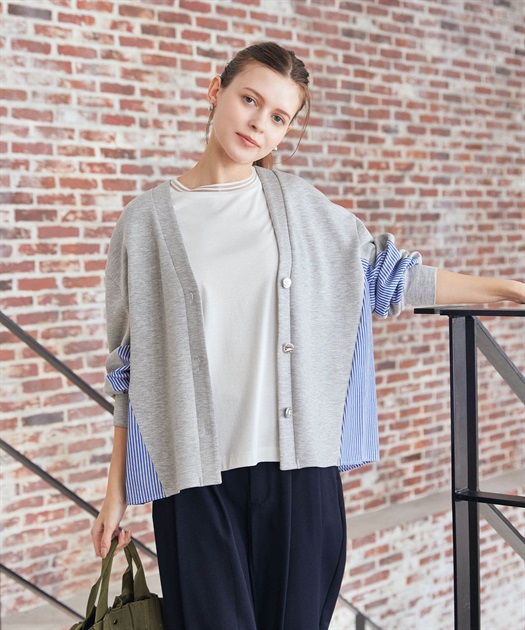 【WEB限定】Vネックドッキングカーディガン