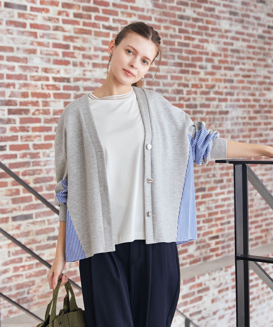 LE SOUK HOLIDAY 【WEB限定】Vネックドッキングカーディガン