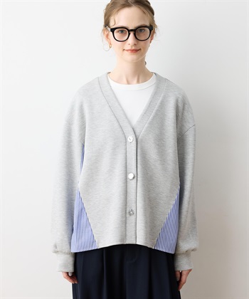 【WEB限定】Vネックドッキングカーディガン(グレー-M)