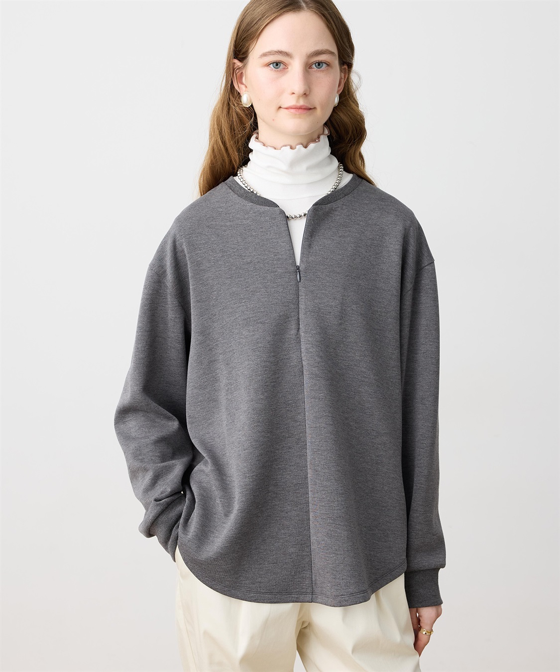 LE SOUK HOLIDAY ダンボールハーフジッププルオーバー