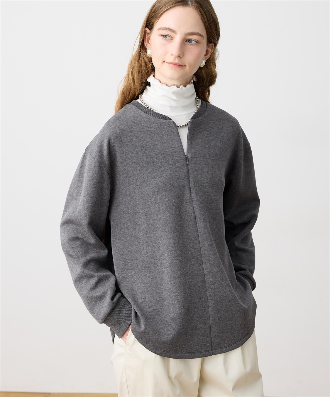 LE SOUK HOLIDAY ダンボールハーフジッププルオーバー_variation_2