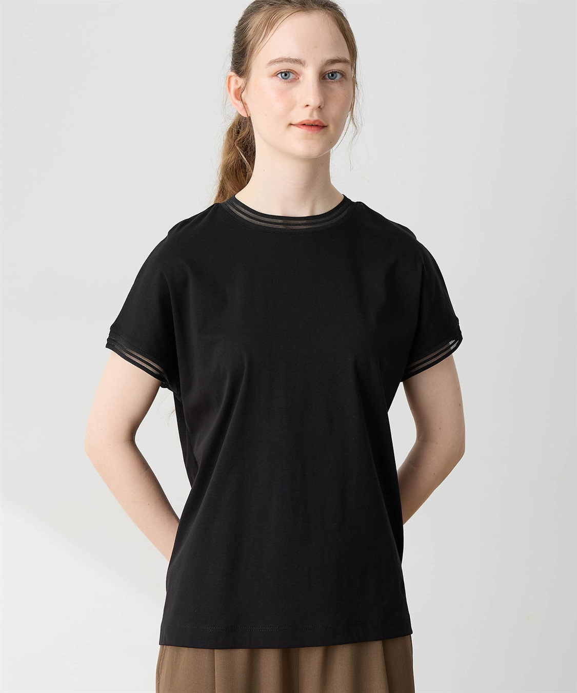 LE SOUK HOLIDAY メッシュテープスムースTシャツ【接触冷感・吸水速乾】_variation_1