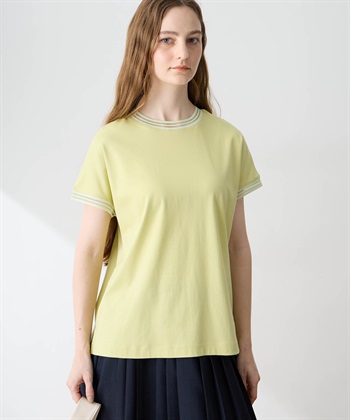 メッシュテープスムースTシャツ【接触冷感・吸水速乾】(ライトグリーン-M)
