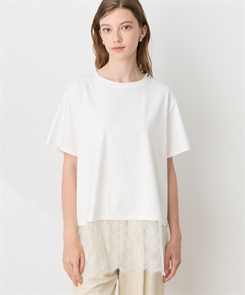 LE SOUK HOLIDAY 裾レースドッキングTシャツ【接触冷感】_variationthumb_2
