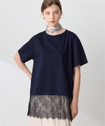 LE SOUK HOLIDAY 裾レースドッキングTシャツ【接触冷感】_variationthumb_3