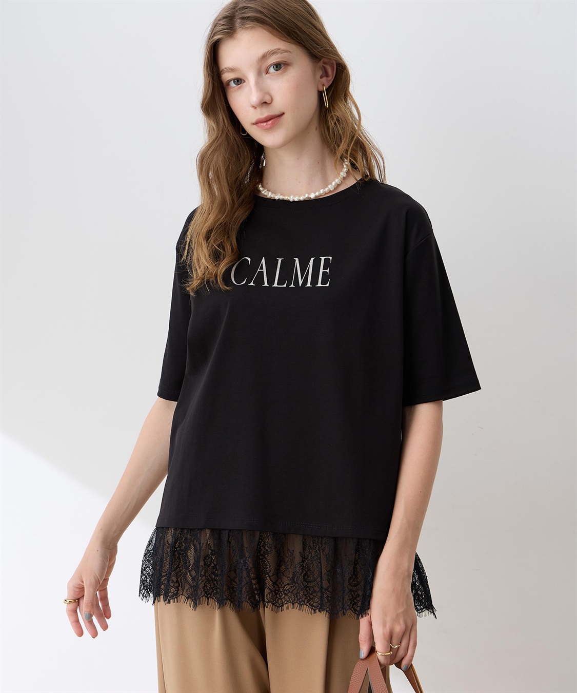 LE SOUK HOLIDAY レースドッキングプリントTシャツ【接触冷感・吸水速乾】_variation_1