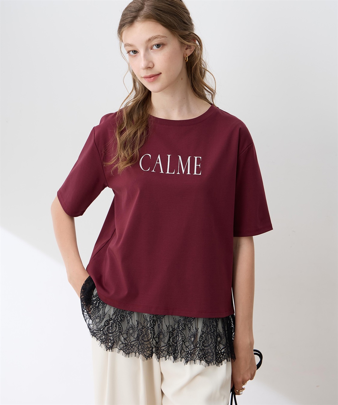 LE SOUK HOLIDAY レースドッキングプリントTシャツ【接触冷感・吸水速乾】_variation_2