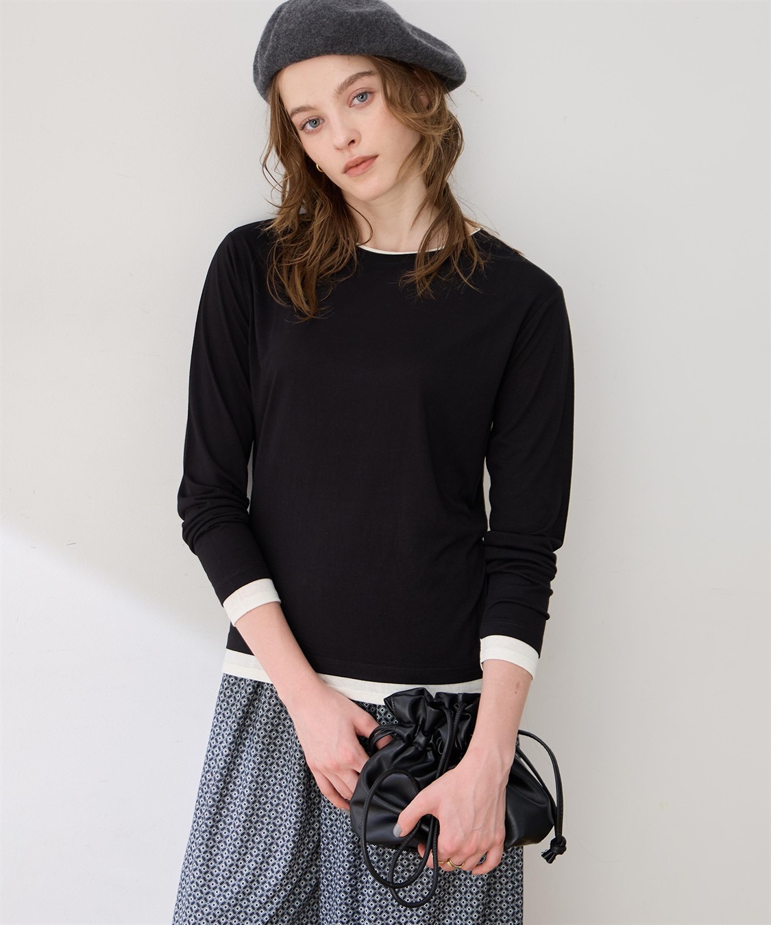 LE SOUK HOLIDAY レイヤード風クルーネックTシャツ_main