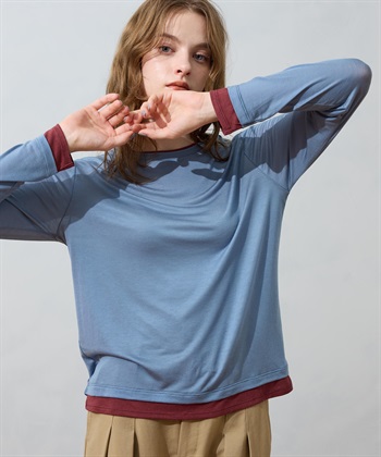 LE SOUK HOLIDAY レイヤード風クルーネックTシャツ_variationthumb_3